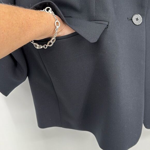 Anthropologie Maeve Roll-Sleeve Blazer Notched Collar Black‎ 24W NWOT - Picture 9 of 16